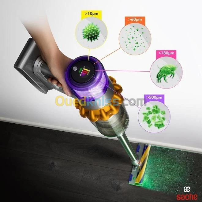 ASPIRATEUR SANS FIL DYSON V15 DETECT - NUMÉRIQUE HYPERDYMIUM - 241AW - 125 000 T/MIN - ECRAN LCD