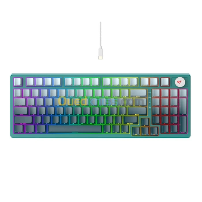 Clavier Gamer Mécanique RGB Havit KB899L White/Green