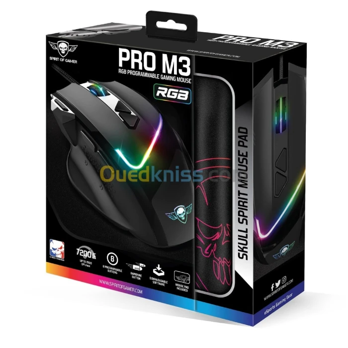 SOURIS + TAPIS DE SOURIS SPIRIT OF GAMER PRO M3