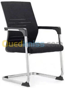 Chaise visiteur en filet noir