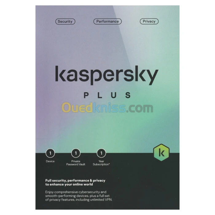 Kaspersky Plus 1 poste Abonnement 1 Année