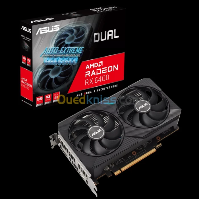 ASUS Radeon RX 6400 DUAL 4G - 4 Go GDDR6 - HDMI/DisplayPort - PCI Express