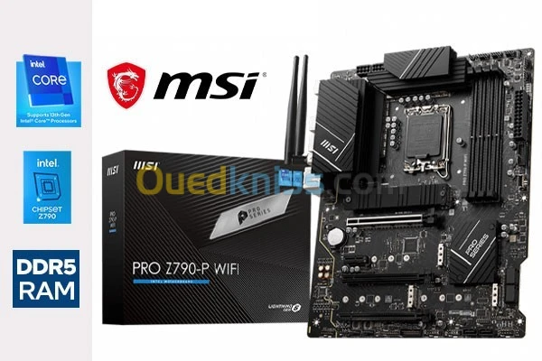 CARTE MÈRE MSI PRO Z790-P WIFI ATX - INTEL Z790 LGA1700 - 4 X DDR5 - 4 X M.2 PCIe 4.0- Wi-Fi 6E