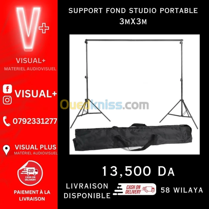Support fond studio portable 3mx3m  