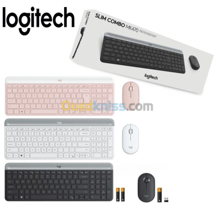 Ensemble ( Pack / Kit ) clavier souris Logitech MK470 ultra fin sans Fil/azerty