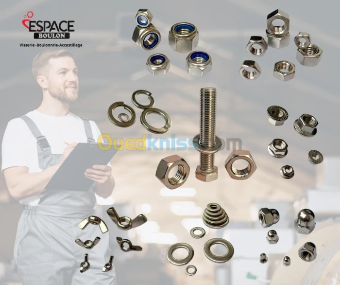 BOULON -ECROUS -RONDELLES - Tige filetée - INOX A2- 304 / A4- 316 