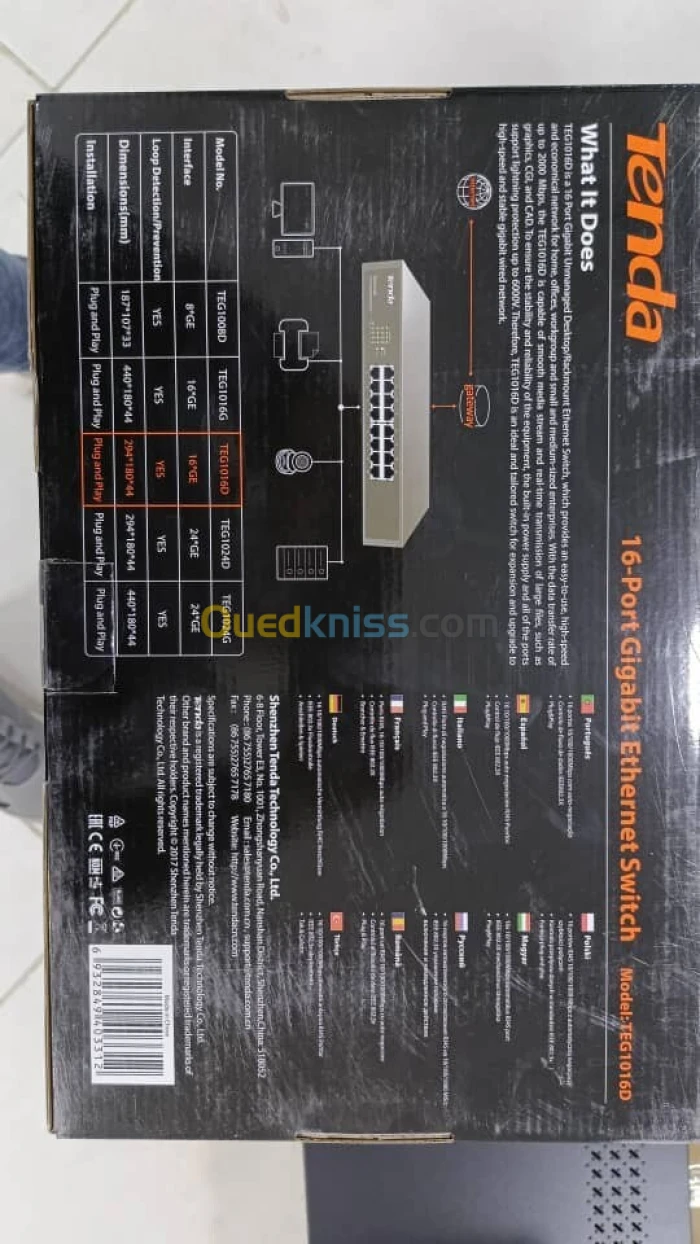 Switch reseau TENDA 24p Gbits