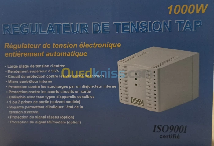 Stabilisateur et Régulateur de tension POWERCOM 1000W TCA 2000 VA