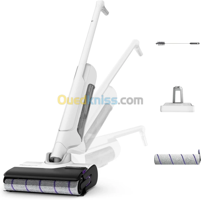 Rowenta X-Clean 10-Aspirateur Laveur sans fil-Design plat 180 degré-Autonomie 60min-Blanc-GZ7540WO