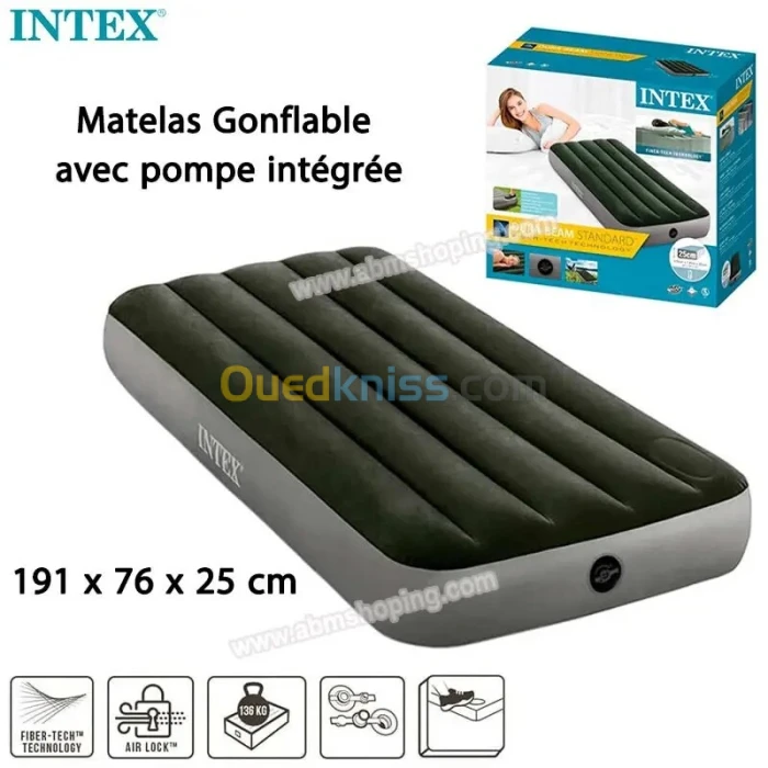 Matelas Gonflable Avec Pompe à Pied INTEX (F)