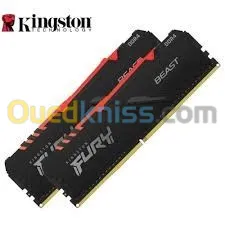  Kingston FURY Beast RGB - DDR4 - kit - 32 Go: 2 x 16 Go