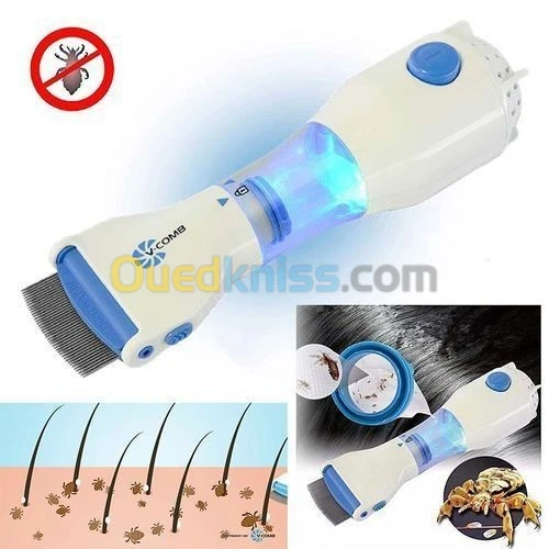 جهاز القضاء على القمل والصيبان للرجال والنساء والأطفال Comb Peigne Anti-Poux Électrique V-Comb