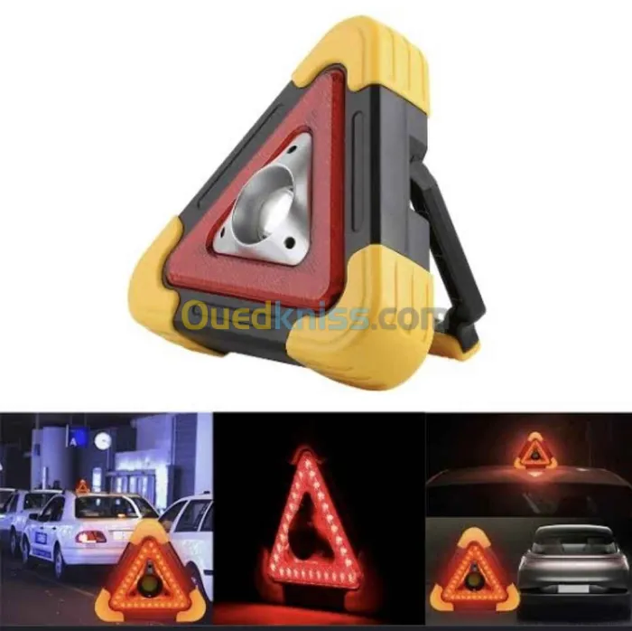 Triangle automobile lumineux 3 positions fixe et clignotant 