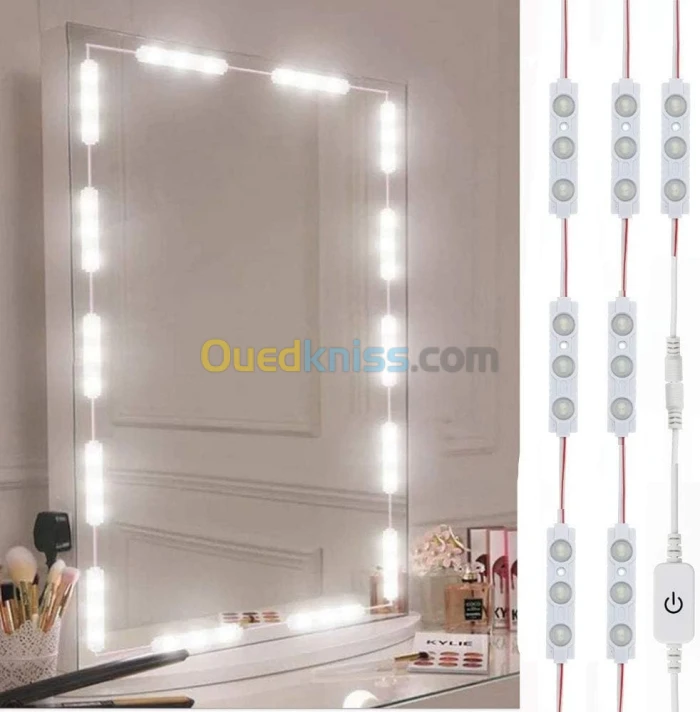 Lumières LED pour miroir de courtoisie, lampe de maquillage de style hollywoodien, LED blanche