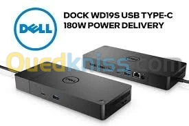 Dell WD19 180W Docking Station (130W Power Delivery) USB-C, HDMI, Dual DisplayPort, Black