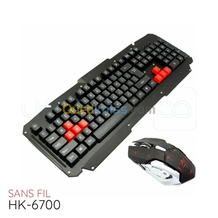 CLAVIER ET SOURIS SANS FIL CAPSYS HK6700