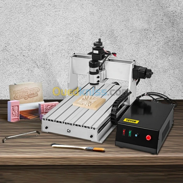 VEVOR Machine à Graver CNC 3040 à 4 Axes 30(X)x40(Y)x5,5(Z) cm, Kit Graveur Routeur 300 W