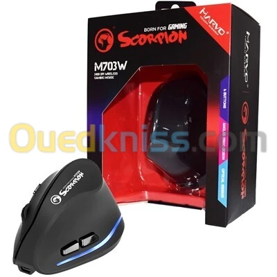 Souris vertical Ergonomique Gaming sans-fil rechargeable MARVO Scorpion M703W