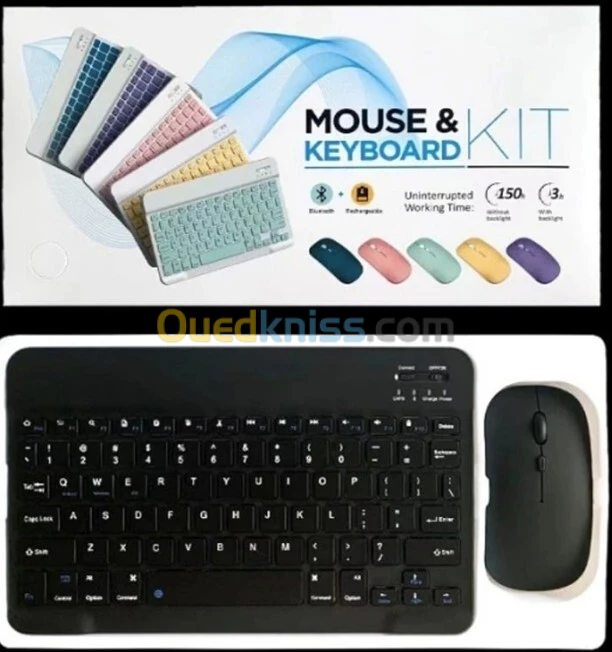 Pack MINI clavier souris bluetooth BATTERY RECHARGABLE