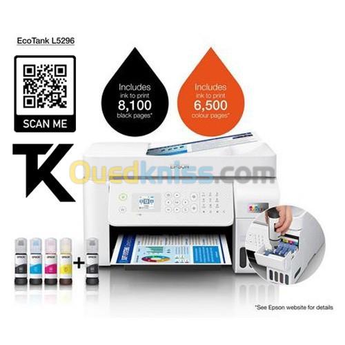  Epson EcoTank L5296 A4 Multifonction Imprimante À Réservoir D'encre Tout-En-Un Wi-Fi Direct 5296