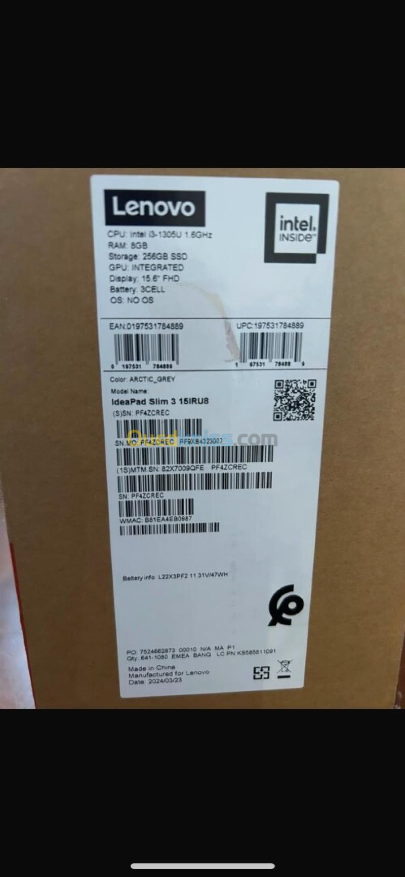 Computer lenovo ideapad slim 3 15iru8