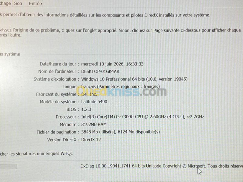 LOT 4 DELL LATITUDE 5490/5480 / INTEL I5 7EME / 8G / 256 SSD NVME / 14 +CARTABLE 8