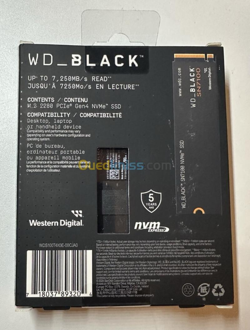 WD Black SN7100 PCIe Gen 4 NVMe SSD 1TB -- PROMOTION 2
