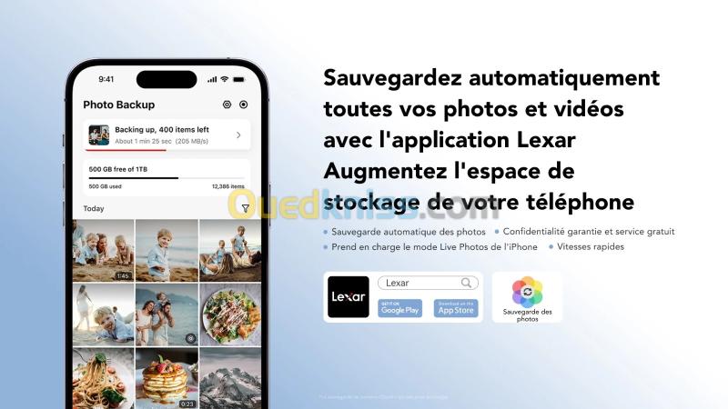 LEXAR DISQUE DUR EXTERNE SL300 2TB 1050MB/S 9
