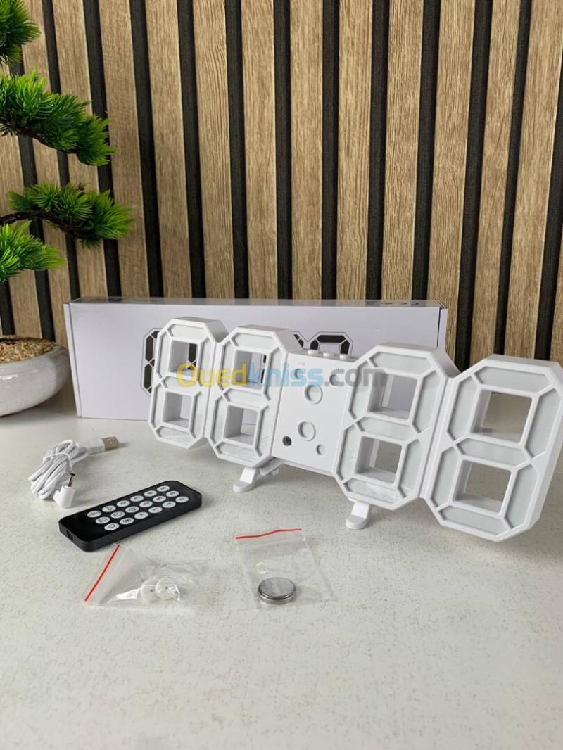 Horloge LED Murale 3D Blanche GH0720L Design Moderne 2