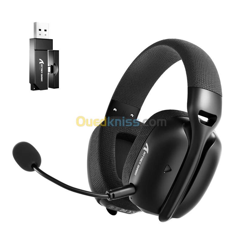 ATTACK SHARK L80PRO Wireless Gaming Headset, 3 Modes (2.4G/Bluetooth/Wired) for PC/PS/XBOX (Black / White) 2