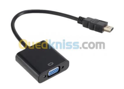  Câble adaptateur convertisseur compatible HDMI vers VGA en gros et détaille
