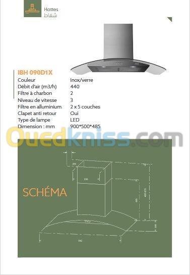 HOTTE DE CUISINE IBH-090D1X