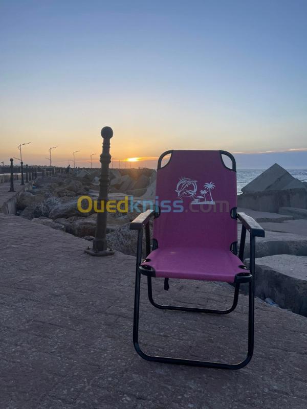  كرسي قابل للطي بتصميم متين لخرجات التنزه و التخييم Chaise de plage Pliable Confortable 