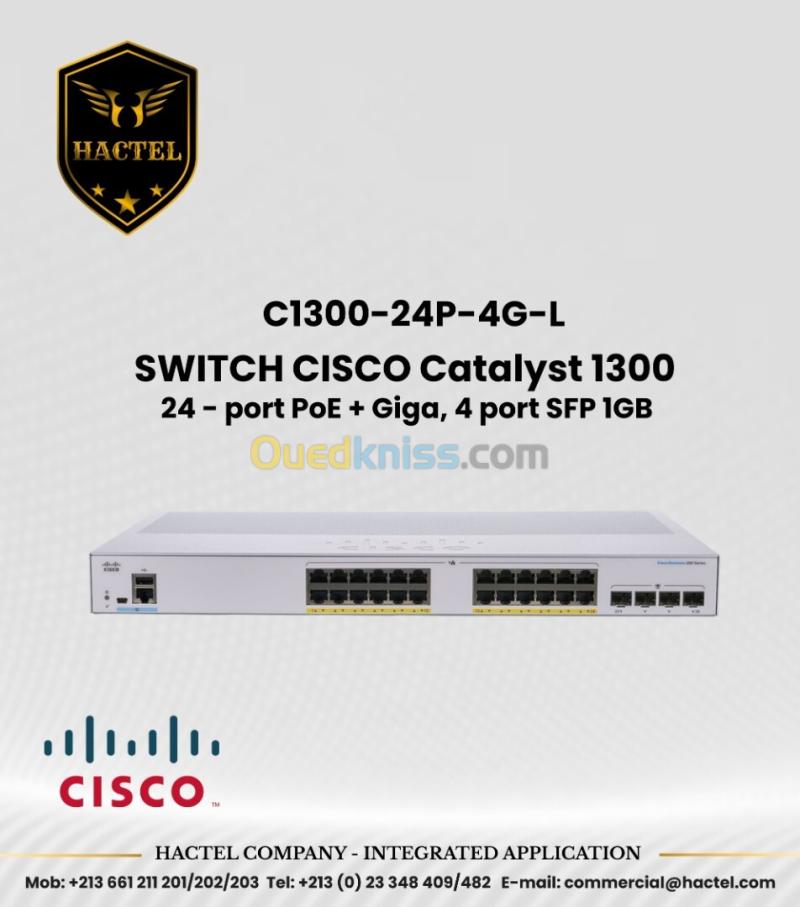 CISCO Switch C1300 24 et 48 Port PoE et Non PoE avec SFP 1GB et 10GB SFP+ Ports 3