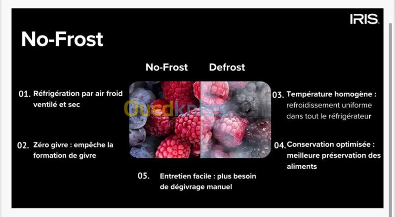 REFRIGERATEUR IRIS COMBINÉ 410 L INOX NO FROST AFFICHEUR TACTILE 9