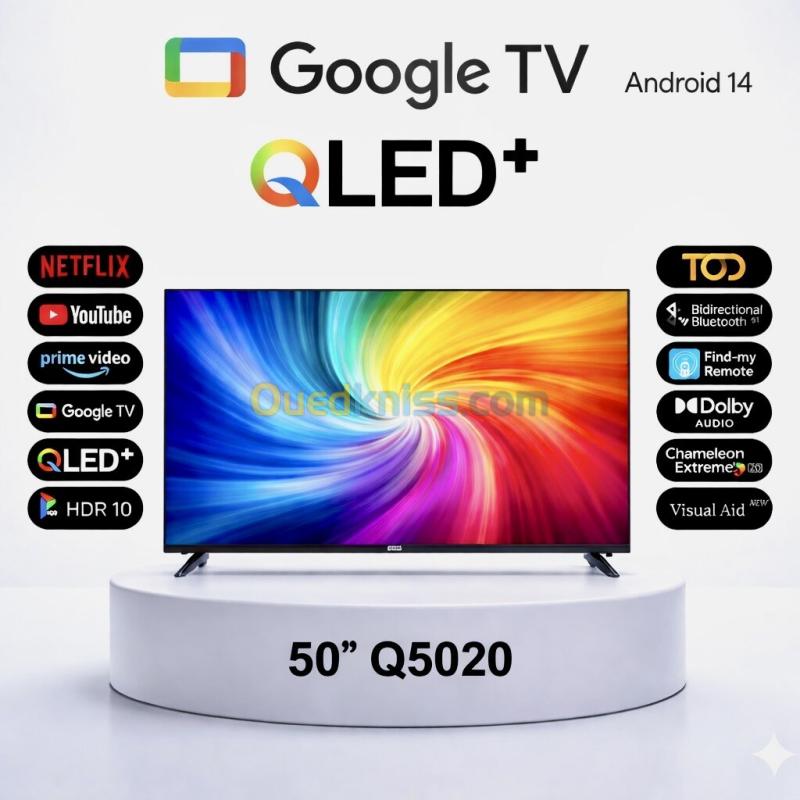 TV IRIS 50" QLED+ Q5020 GOOGLE TV FHD SMART ANDROID 14 50 pouces