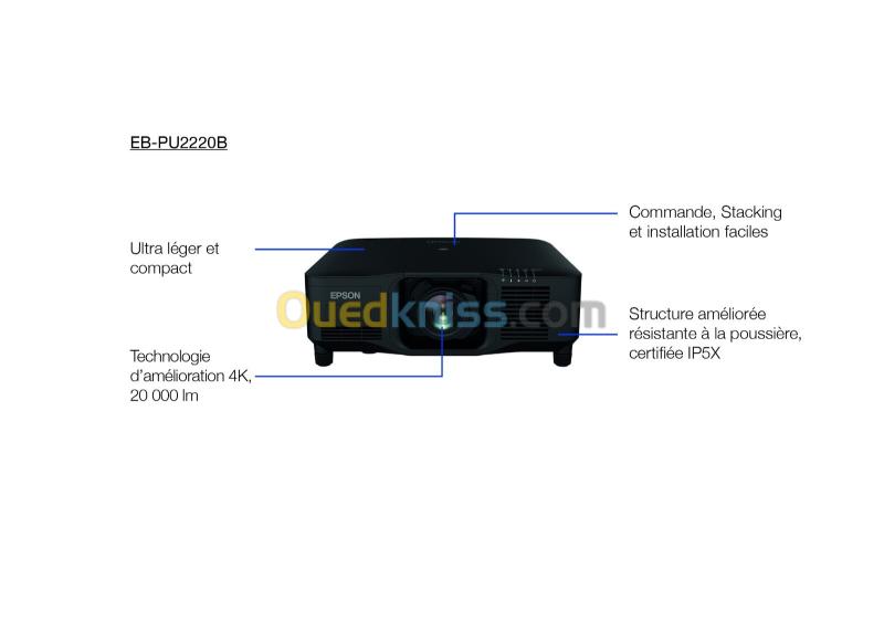 DATA SHOW EPSON Vidéoprojecteurs 4K EB-PU2220B 3LCD 20 000 Lumens WUXGA 2