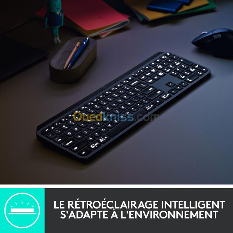 Clavier sans fil Logitech MX Keys Plus Bluetooth -rétro-éclairage-technologie Logitech Flow -AZERTY 4