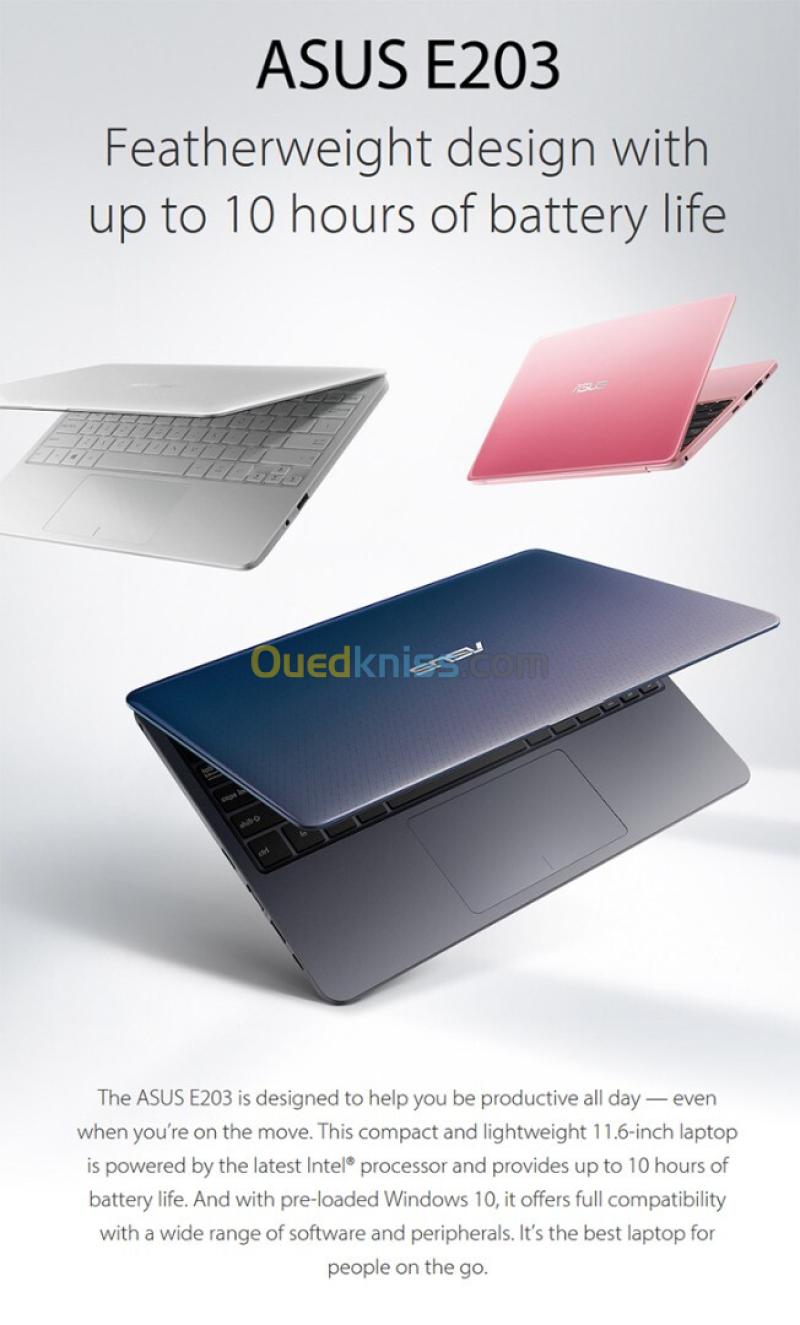 LAPTOP ASUS E203MAH-FD006 CELERON N4000 DDR4 4GB / HDD 500GB / 11.6"  WHITE 2
