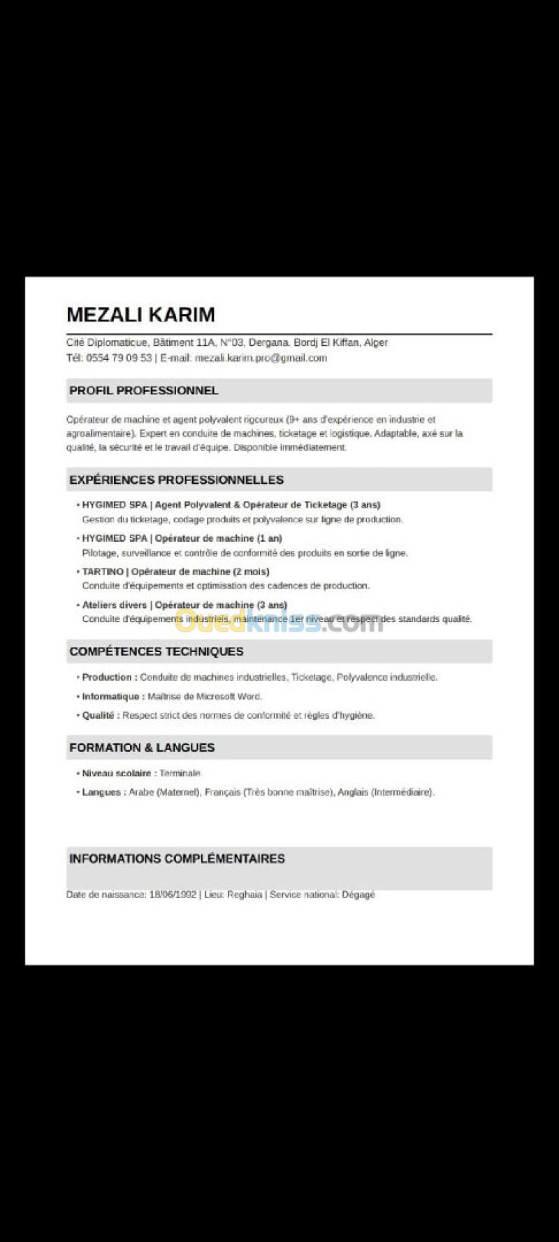 Opérateur machine dispositifs médicaux