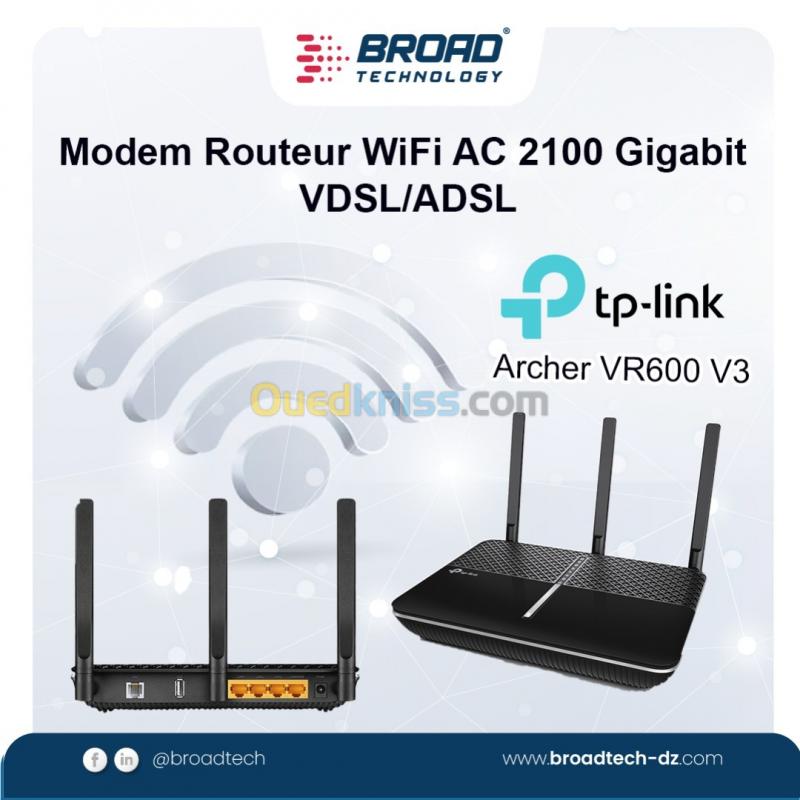  Modem Routeur WiFi AC2100 Gigabit VDSL/ADSL ARCHER VR600 V3 TP-LINK 
