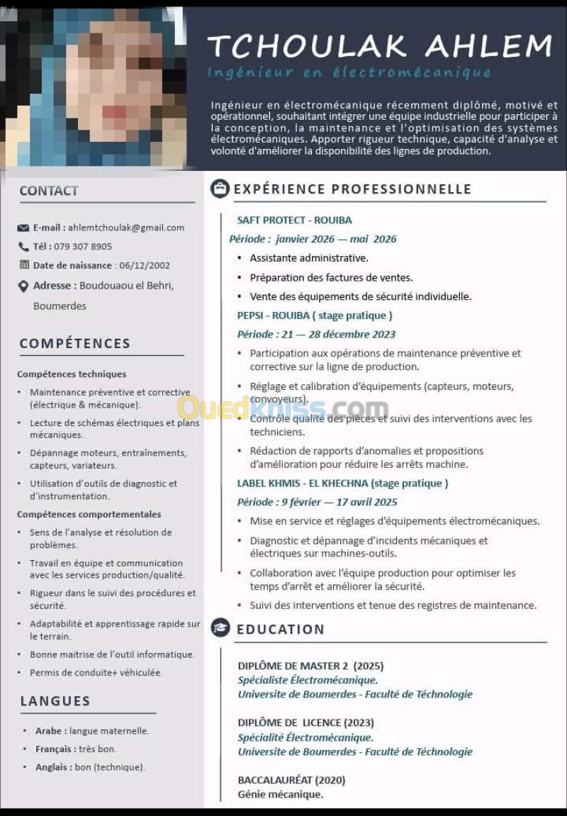 Ingénieur en électromécanique
