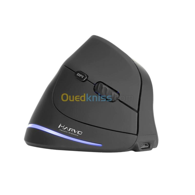 Souris vertical Ergonomique Gaming sans-fil rechargeable 2400dpi 6 Boutons MARVO Scorpion M703W 2