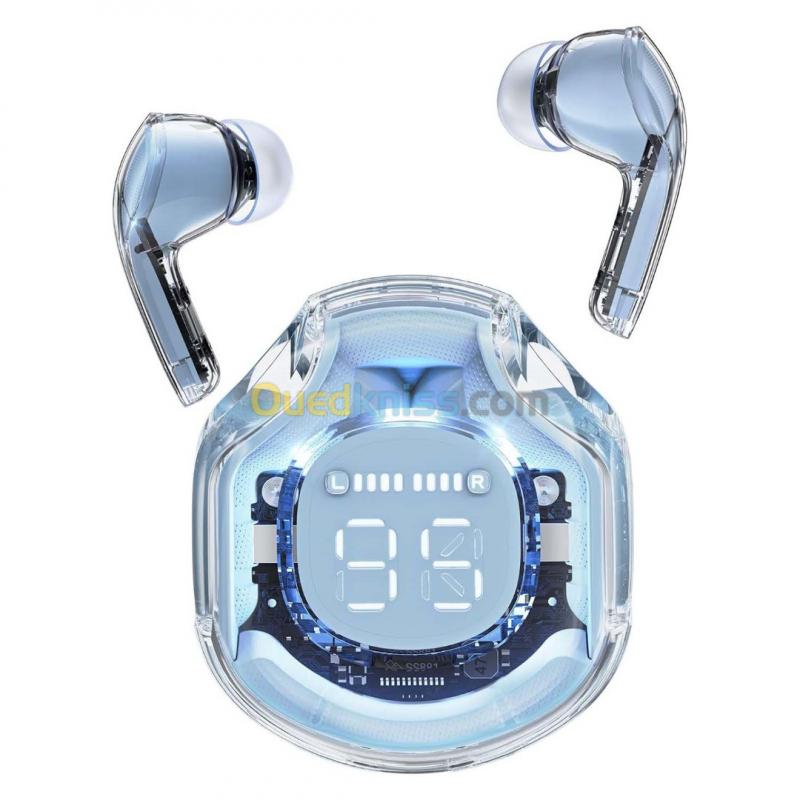  Ecouteur earbuds sans-fil bluetooth 5.3 ACEFAST T8 avec ENC Etanche Sports - ICE BLUE