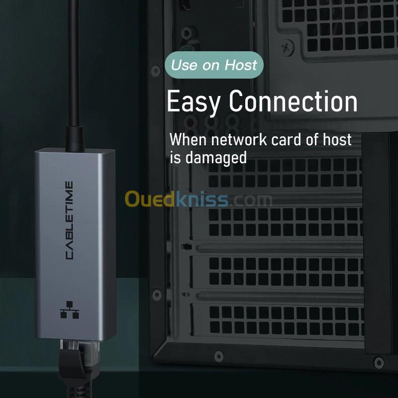 Adaptateur Ethernet USB 3.0 / Type-C to vers RJ45 1000Mbps 3