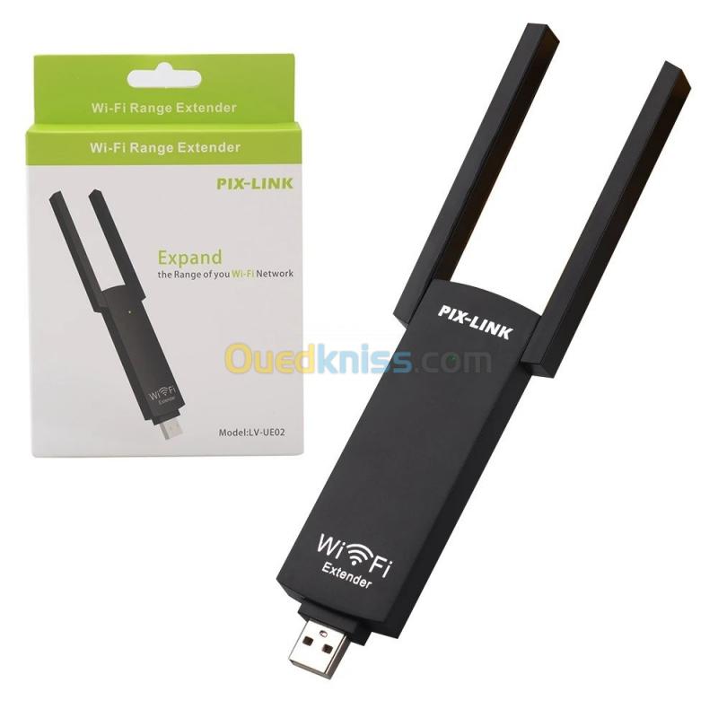  Répéteur Extender WiFi sans fil 300Mbps USB 5V PIX-LINK LV-UE02 avec 2 antennes