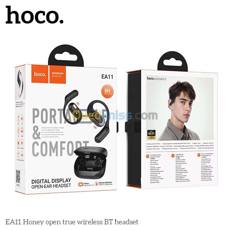 HOCO EA11 Honey Écouteurs sans-fil Bluetooth 5.4 Open-Ear avec Microphone 5
