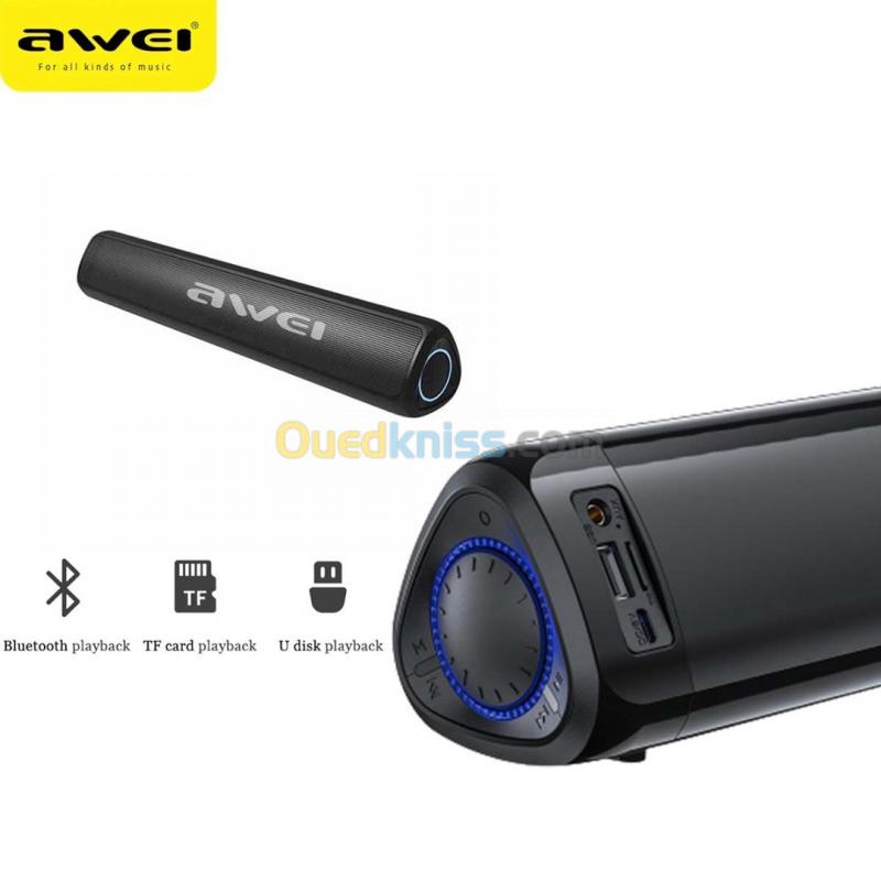  Haut-parleurs Bluetooth 5.0 portable Awei Y333 Carte SD AUX USB 1800mAh