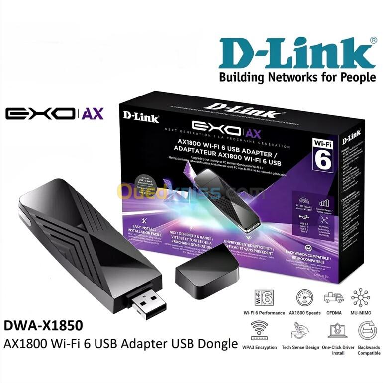 D-Link DWA-X1850 - Clé WiFi 6 AX1800 | Connectivité Haut Débit Professionnelle