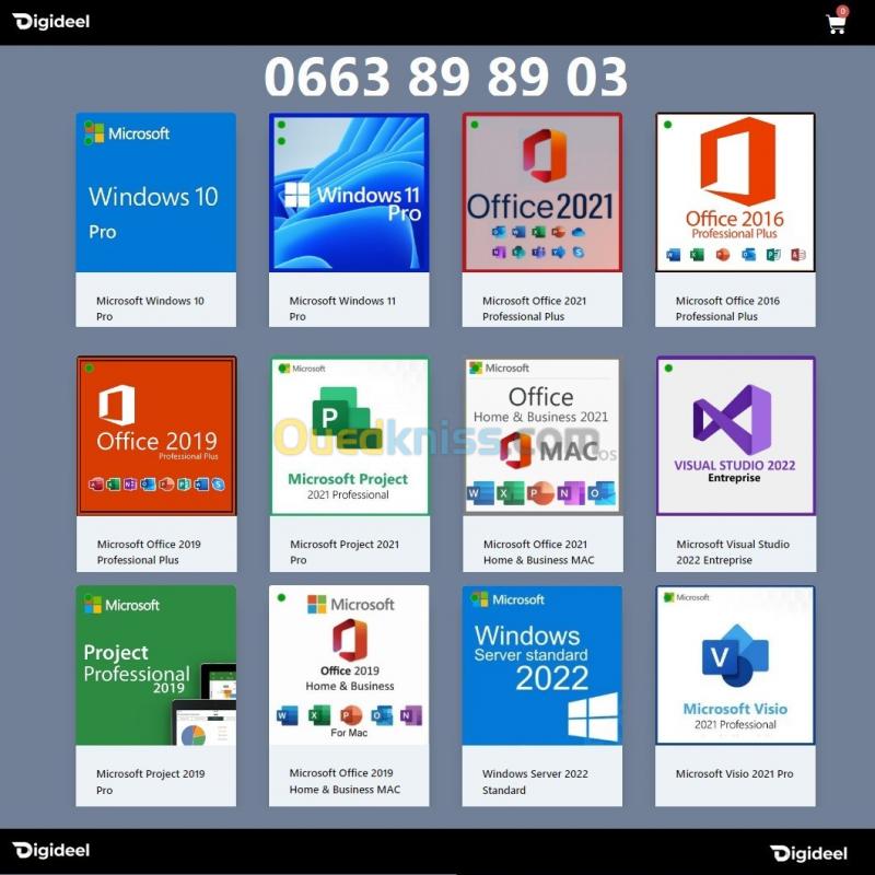  Clés Original Activation Microsoft Office Windows  Server Project Visio Visual studio Sql Onedrive